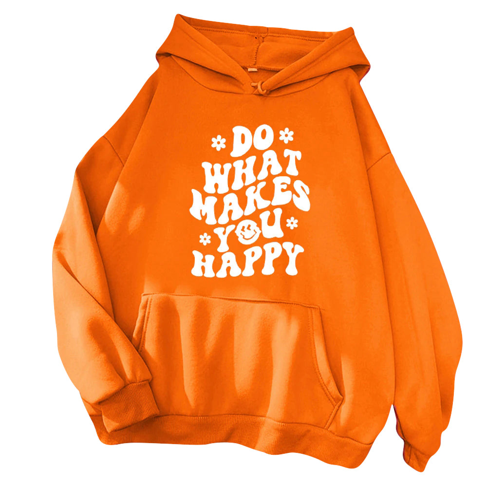 Casual Printed Women's Hoodie orange
