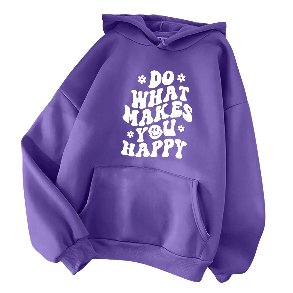 Casual Printed Women's Hoodie purple