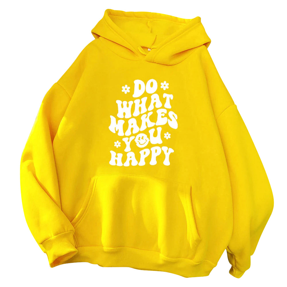 Casual Printed Women's Hoodie yellow