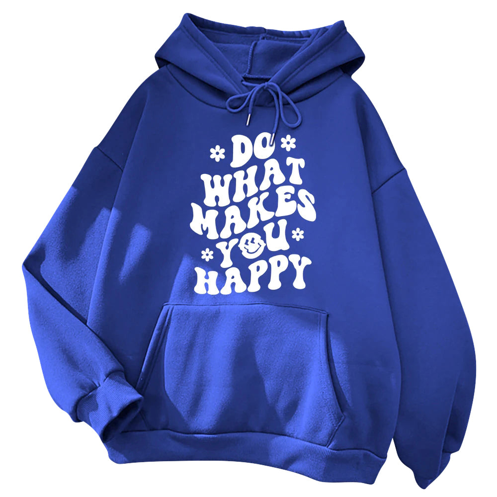 Casual Printed Women's Hoodie blue