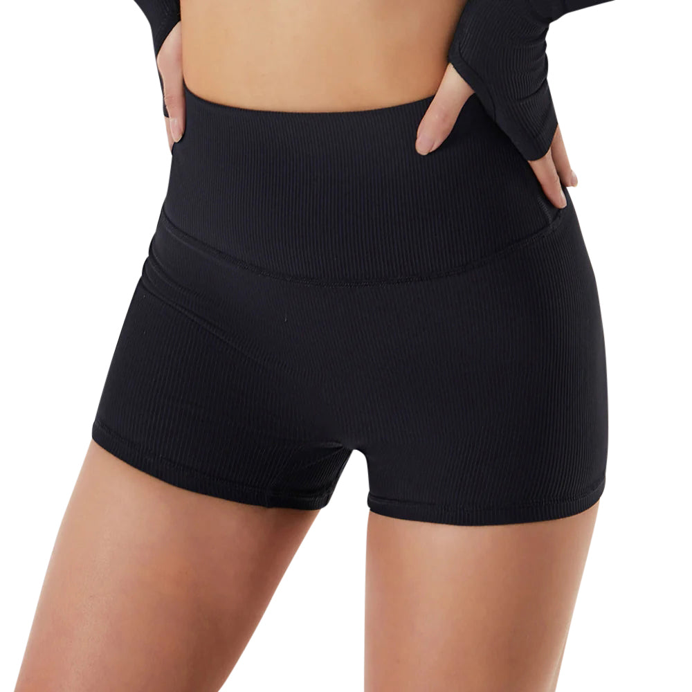 Lazy Girl High Waist Butt Lifting Tummy Control Shorts black