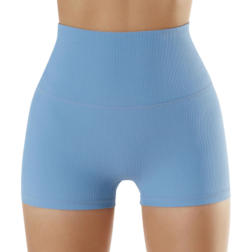 Lazy Girl High Waist Butt Lifting Tummy Control Shorts blue