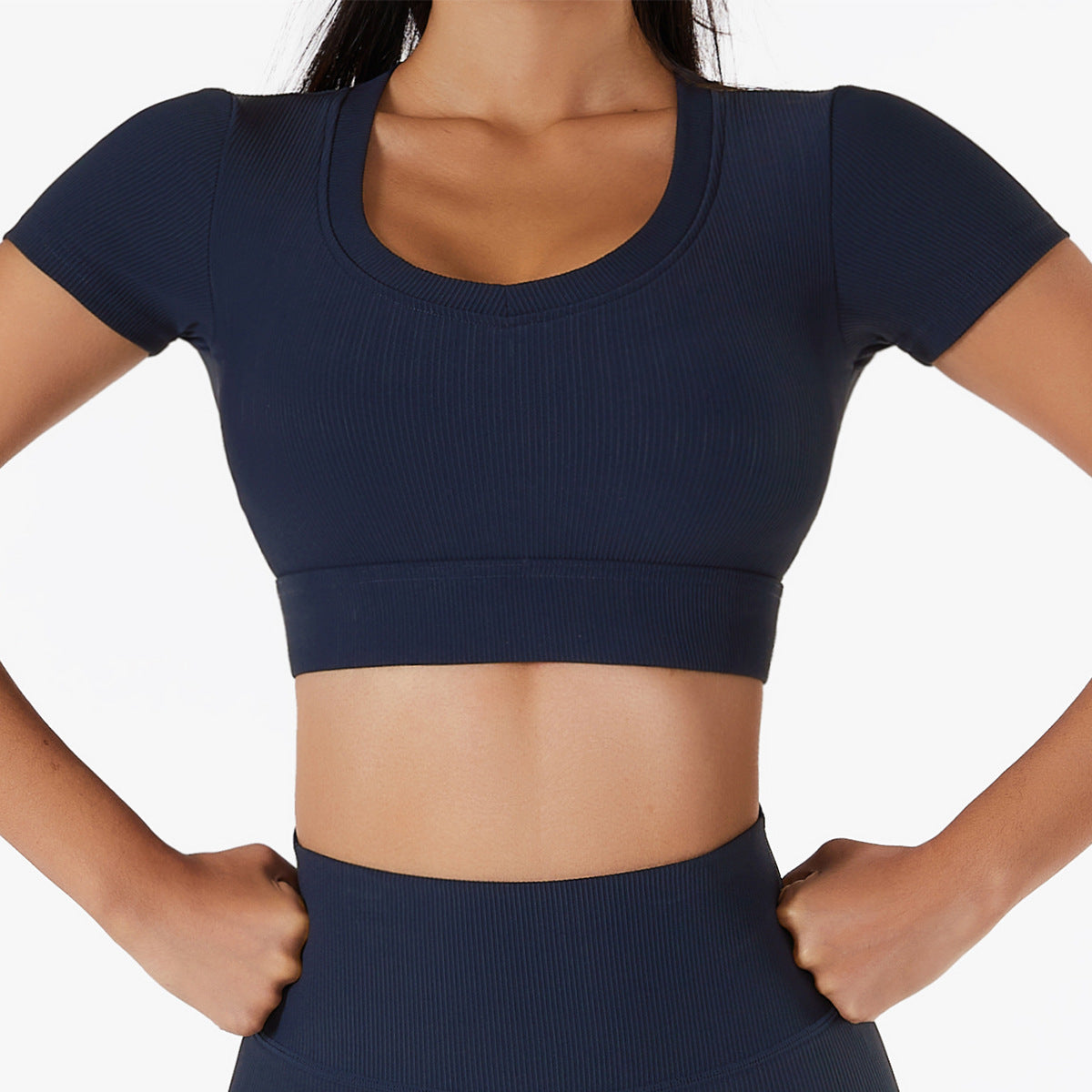 Ribbed Yoga Blue shirt