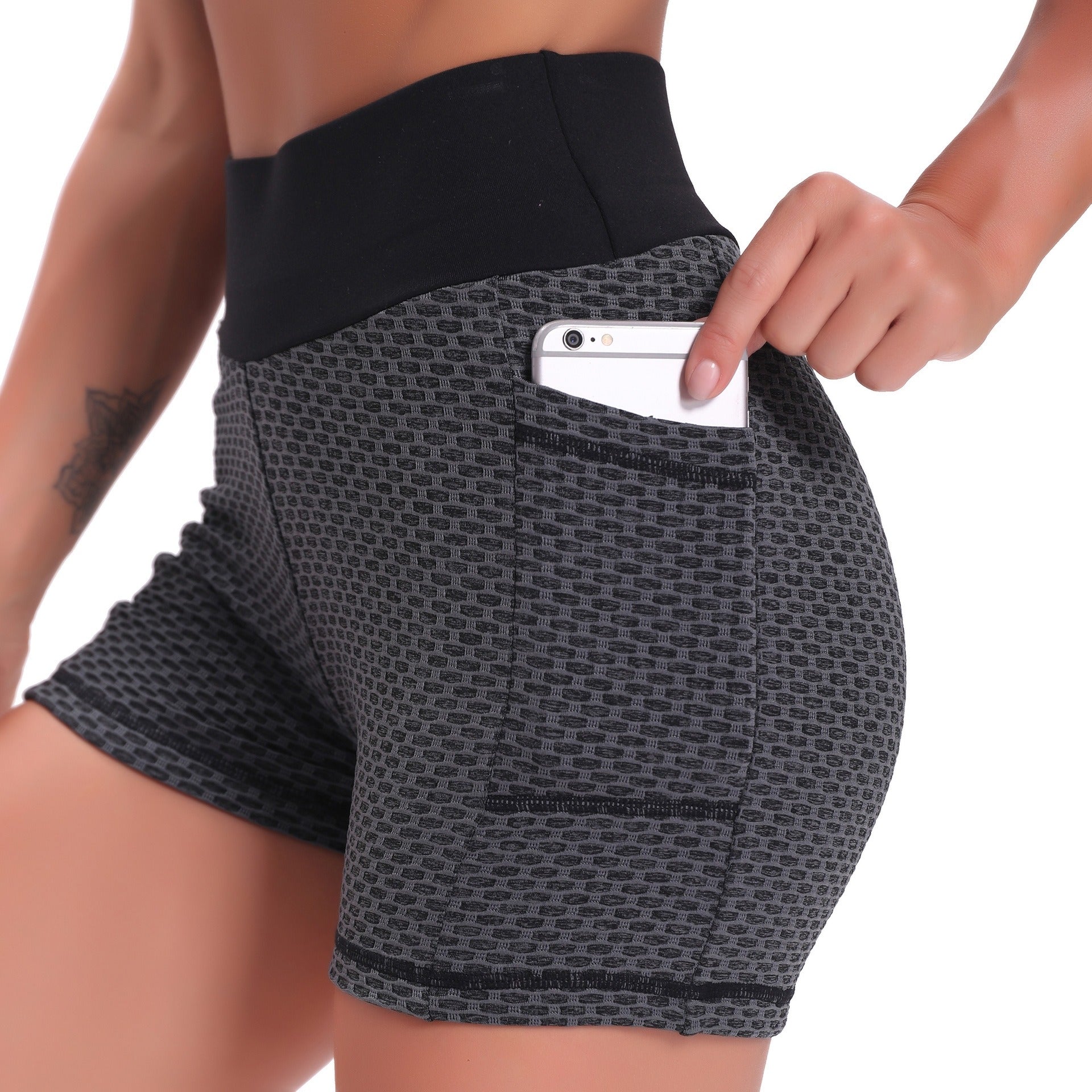 Black Mesh/Honeycomb Legging Short With Pocket.jpg