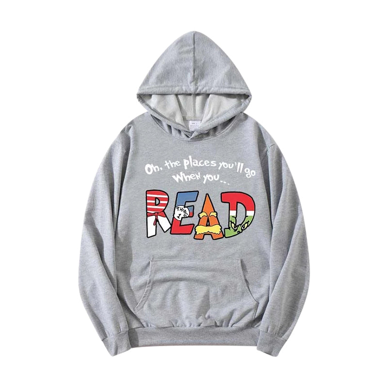 Autumn And Winter European And American Color Letter Printing Hooded Casual Sweatshirt
