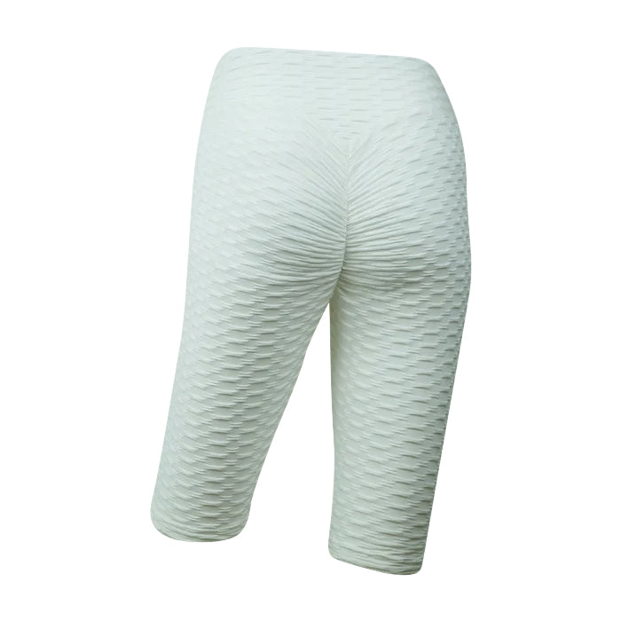 Honeycomb Capri Shorts Leggings high waisted nylon spandex booty lifting anti cellulite  sky