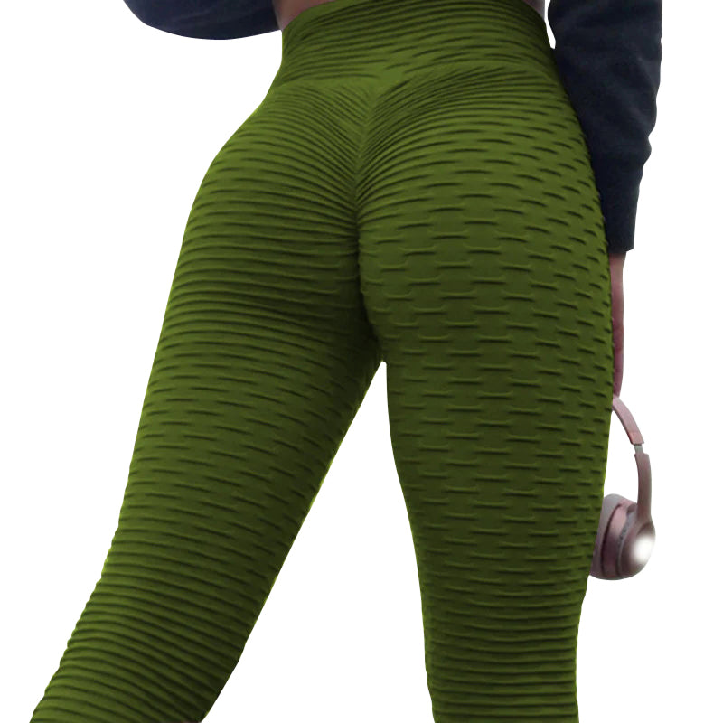 High waisted anti cellulite sport Legging Women Fashion green