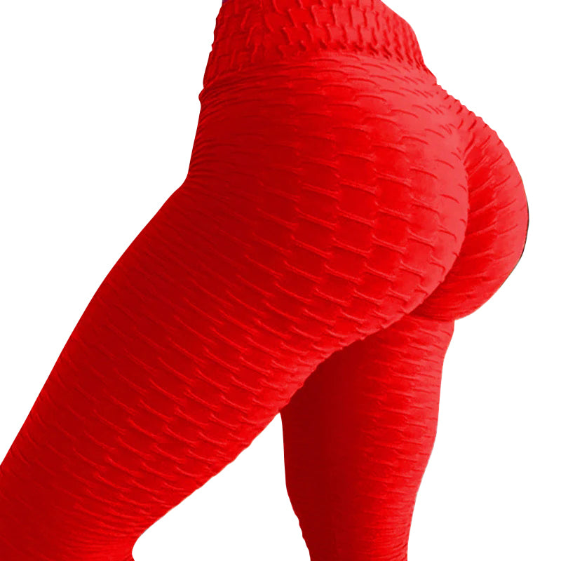 High waisted anti cellulite sport Legging Women Fashion Red
