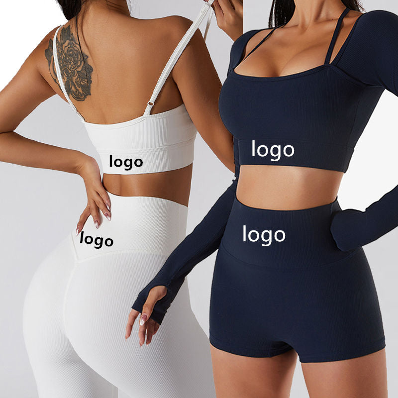 Yoga set for women white set and dark blue set 