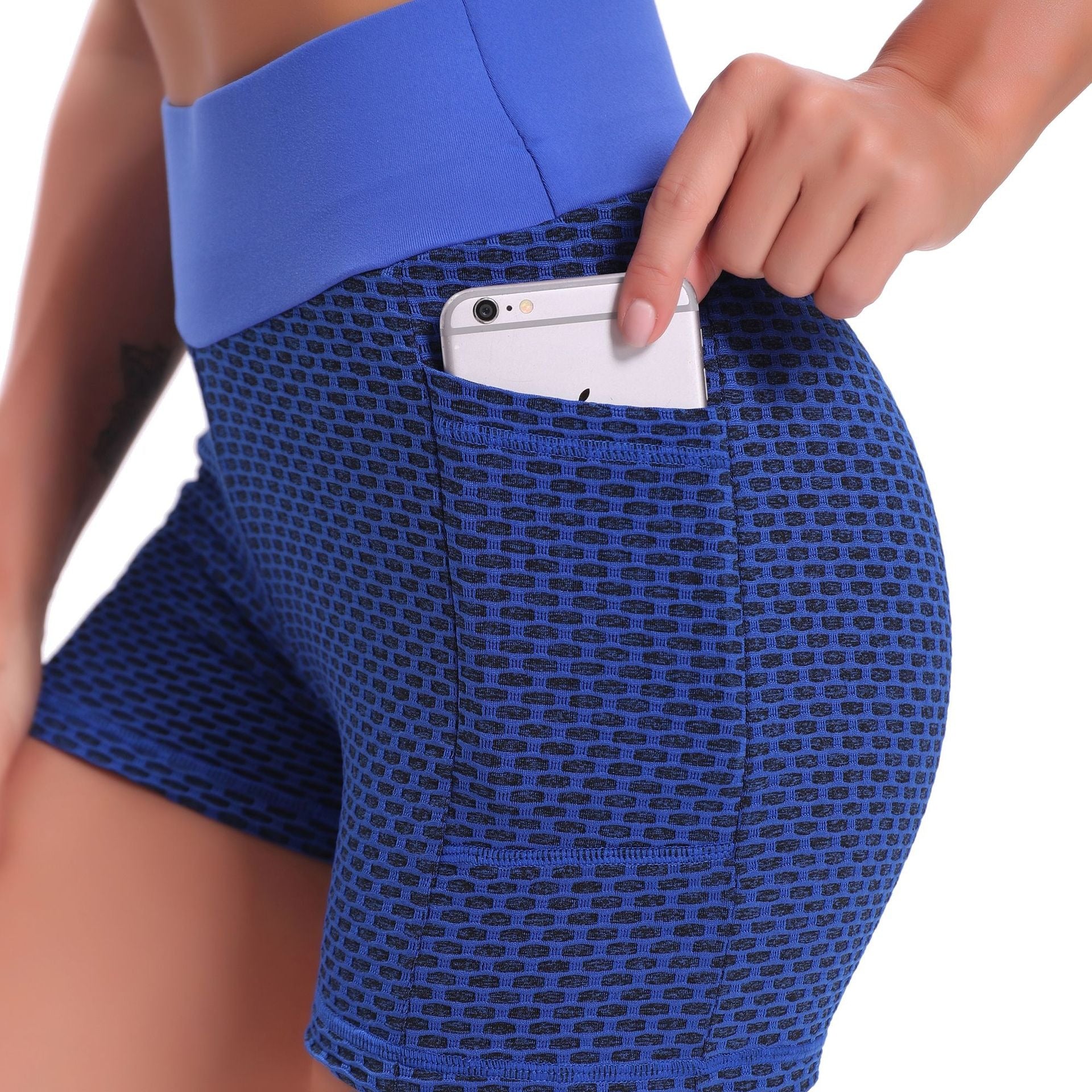 Blue Mesh/Honeycomb Legging Short With Pocket.jpg